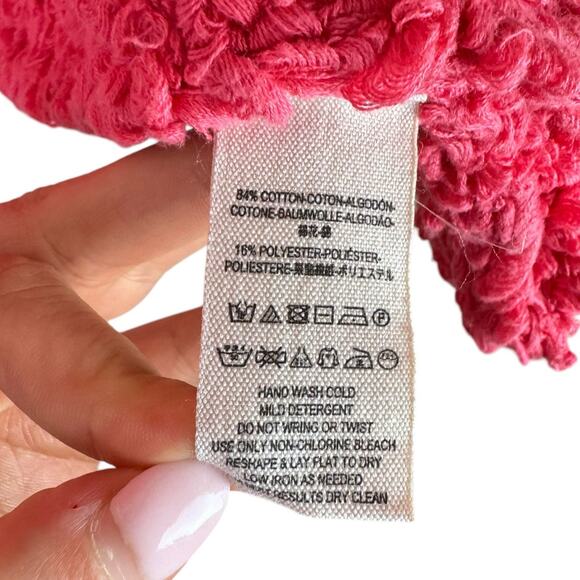 Free People Sand Dune Pullover Coral Pink V-Neck Long Bell Sleeve Fuzzy Sweater - Picture 12 of 12